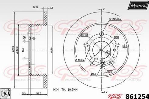 Maxtech 861254.0080 - Тормозной диск autosila-amz.com