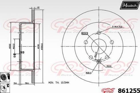 Maxtech 861255.6060 - Тормозной диск autosila-amz.com