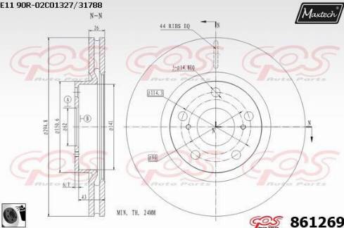 Maxtech 861269.0060 - Тормозной диск autosila-amz.com