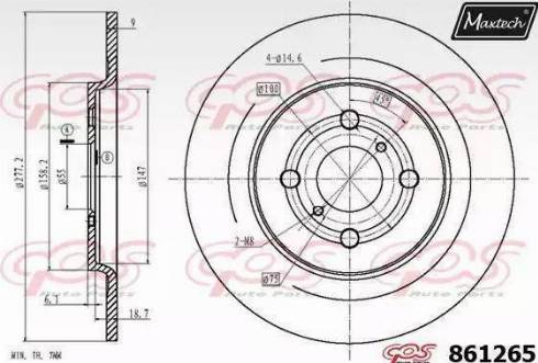 Maxtech 861265.6880 - Тормозной диск autosila-amz.com