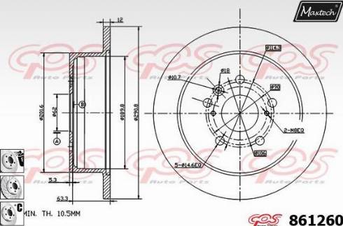 Maxtech 861260.6980 - Тормозной диск autosila-amz.com