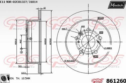 Maxtech 861260.0060 - Тормозной диск autosila-amz.com