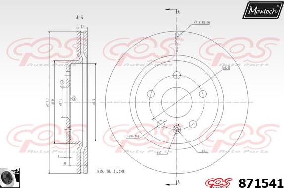 Maxtech 861204 - Тормозной диск autosila-amz.com