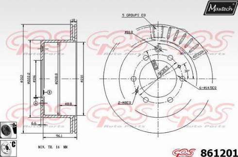 Maxtech 861201.6060 - Тормозной диск autosila-amz.com