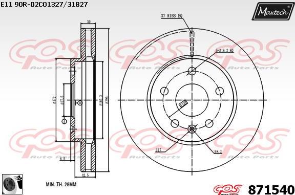 Maxtech 861202 - Тормозной диск autosila-amz.com