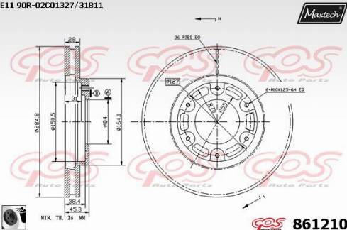 Maxtech 861210.0060 - Тормозной диск autosila-amz.com