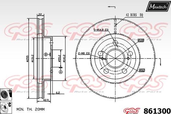 Maxtech 861210 - Тормозной диск autosila-amz.com