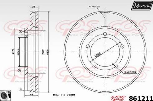 Maxtech 861211.0060 - Тормозной диск autosila-amz.com