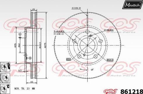 Maxtech 861218.6880 - Тормозной диск autosila-amz.com