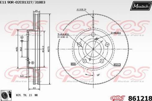 Maxtech 861218.0060 - Тормозной диск autosila-amz.com