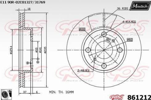 Maxtech 861212.0060 - Тормозной диск autosila-amz.com