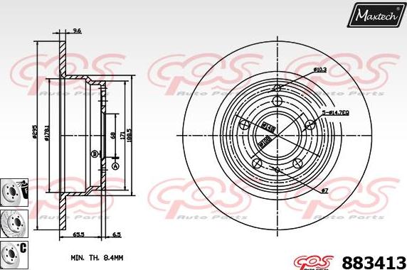 Maxtech 861289 - Тормозной диск autosila-amz.com