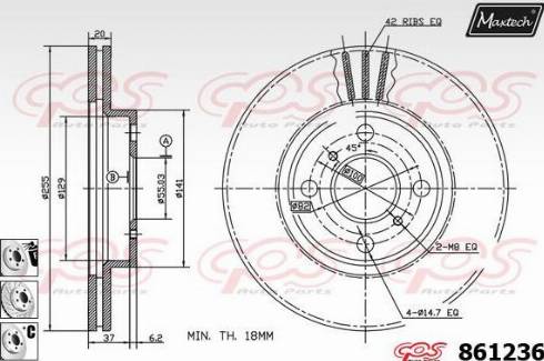 Maxtech 861236.6880 - Тормозной диск autosila-amz.com