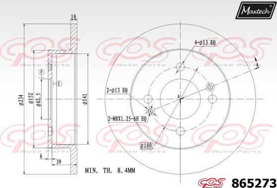 Maxtech 861236 - Тормозной диск autosila-amz.com