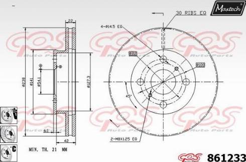 Maxtech 861233.6980 - Тормозной диск autosila-amz.com