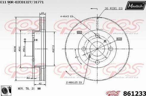 Maxtech 861233.0060 - Тормозной диск autosila-amz.com