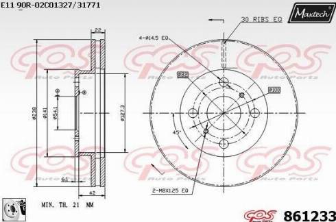 Maxtech 861233.0080 - Тормозной диск autosila-amz.com