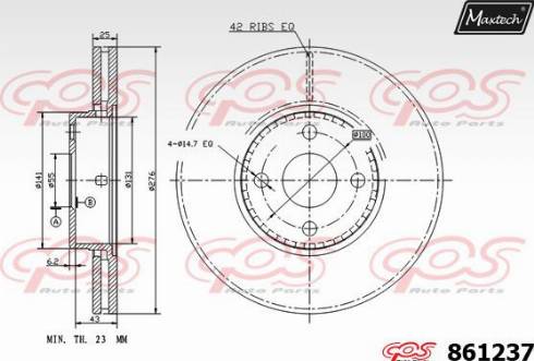 Maxtech 861237.0000 - Тормозной диск autosila-amz.com