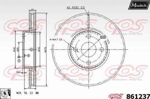 Maxtech 861237.0080 - Тормозной диск autosila-amz.com