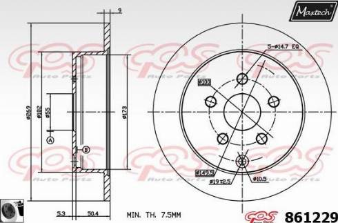 Maxtech 861229.0060 - Тормозной диск autosila-amz.com