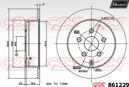 Maxtech 861229.0000 - Тормозной диск autosila-amz.com