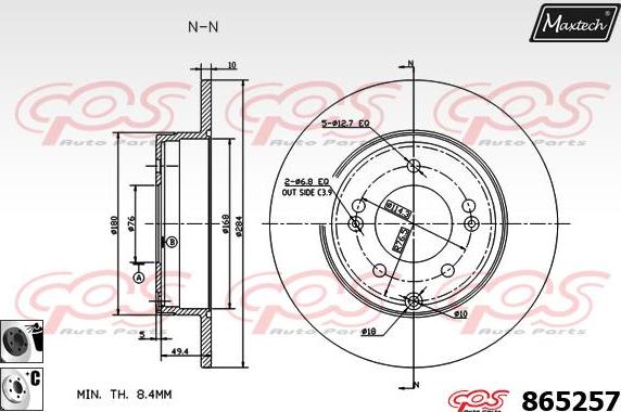 Maxtech 861229 - Тормозной диск autosila-amz.com