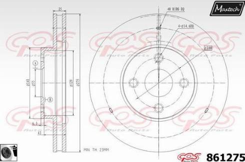 Maxtech 861275.0060 - Тормозной диск autosila-amz.com