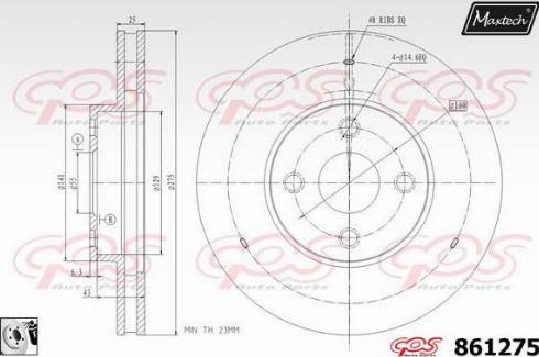 Maxtech 861275.0080 - Тормозной диск autosila-amz.com