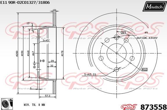 Maxtech 861275 - Тормозной диск autosila-amz.com