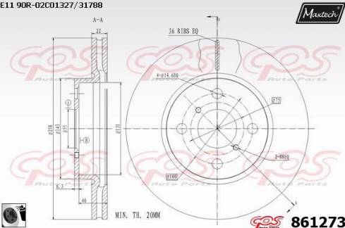 Maxtech 861273.0060 - Тормозной диск autosila-amz.com