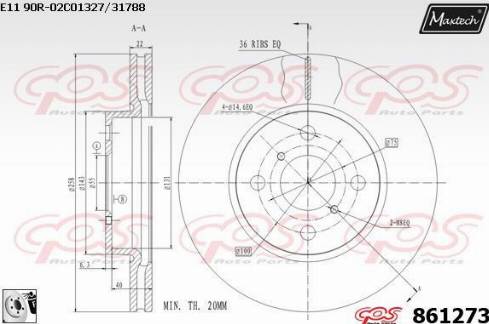 Maxtech 861273.0080 - Тормозной диск autosila-amz.com