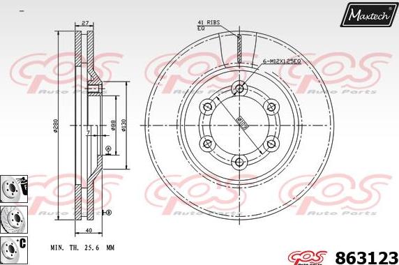 Maxtech 861273 - Тормозной диск autosila-amz.com