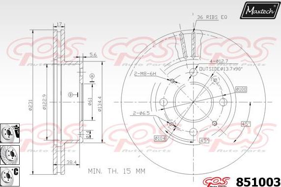 Maxtech 871031 - Тормозной диск autosila-amz.com