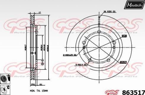 Maxtech 863517.6060 - Тормозной диск autosila-amz.com