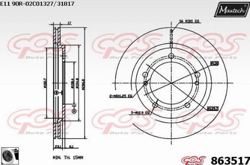 Maxtech 863517.0060 - Тормозной диск autosila-amz.com