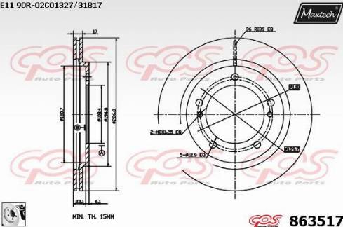 Maxtech 863517.0080 - Тормозной диск autosila-amz.com