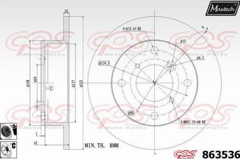 Maxtech 863536.6060 - Тормозной диск autosila-amz.com