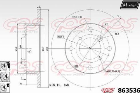 Maxtech 863536.6980 - Тормозной диск autosila-amz.com