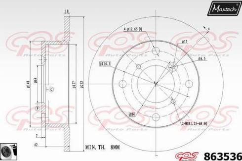 Maxtech 863536.0060 - Тормозной диск autosila-amz.com