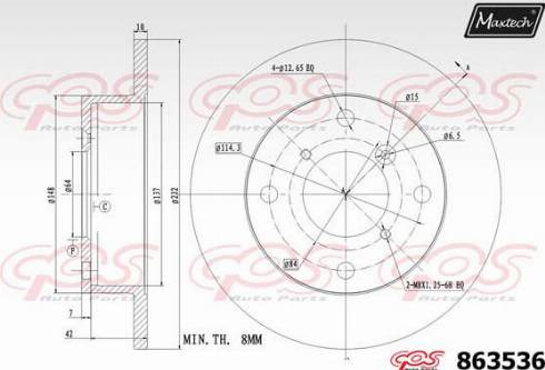 Maxtech 863536.0000 - Тормозной диск autosila-amz.com