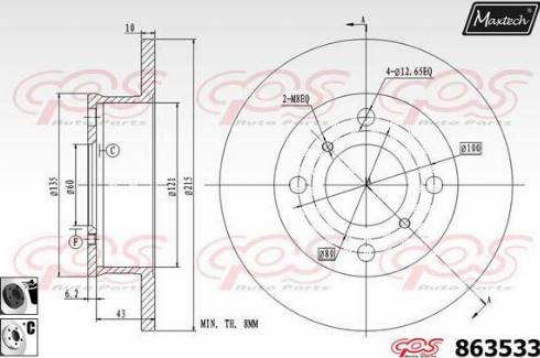 Maxtech 863533.6060 - Тормозной диск autosila-amz.com