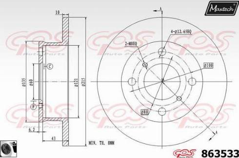 Maxtech 863533.0060 - Тормозной диск autosila-amz.com