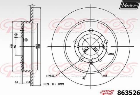 Maxtech 863526.0000 - Тормозной диск autosila-amz.com