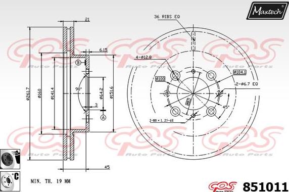 Maxtech 863526 - Тормозной диск autosila-amz.com