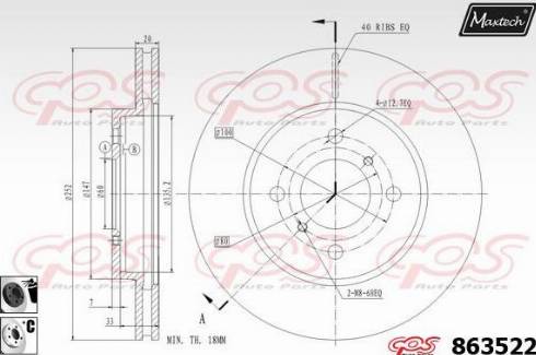 Maxtech 863522.6060 - Тормозной диск autosila-amz.com