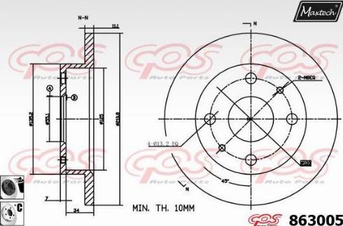 Maxtech 863005.6060 - Тормозной диск autosila-amz.com