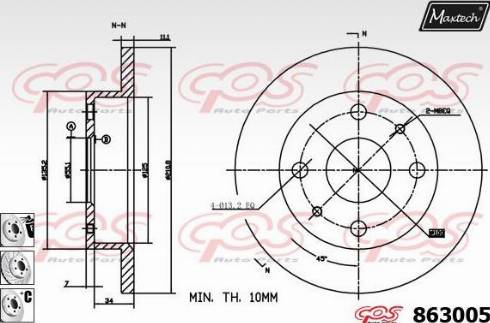 Maxtech 863005.6880 - Тормозной диск autosila-amz.com