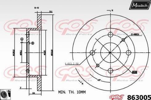 Maxtech 863005.0060 - Тормозной диск autosila-amz.com