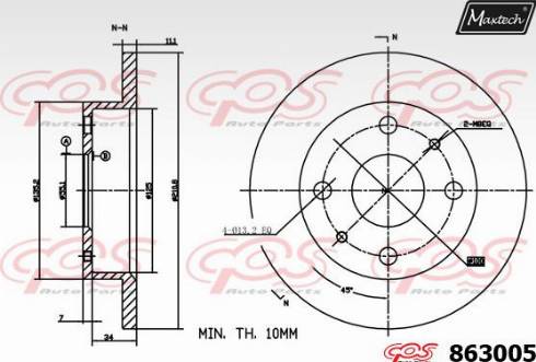 Maxtech 863005.0000 - Тормозной диск autosila-amz.com