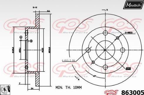 Maxtech 863005.0080 - Тормозной диск autosila-amz.com